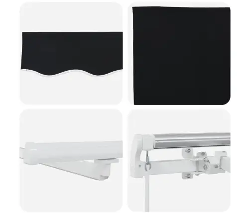 Iebīdāmā Nojume Melnā Krāsā With Melna 300 X 250 Cm Melna Vidaxl