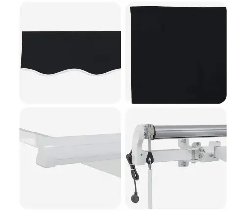 Iebīdāma Nojume Melnā Krāsā Melna 300 X 250 Cm Melna Vidaxl