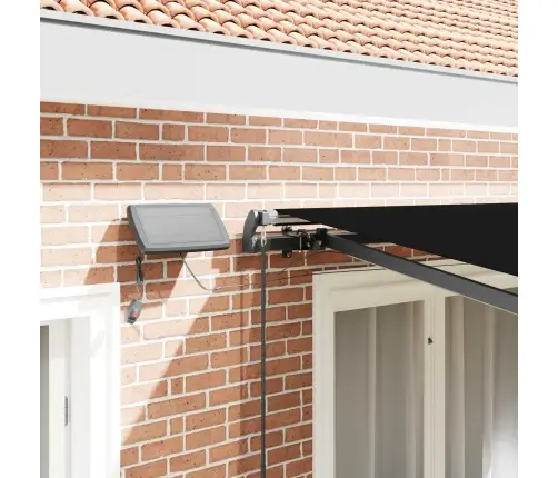 Manuāla Iebīdāma Nojume Ar Led Melna 300X250 Cm Vidaxl