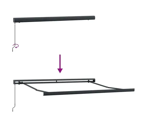 Käigukohandatav Varikatus Must 300 X 250 Cm Kangas Ja Metall
