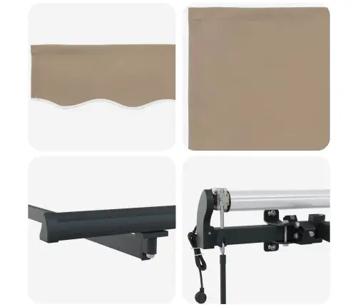 Automātiskais Atsaiņojamais Jumts Bēšā 300X250 Cm Vidaxl