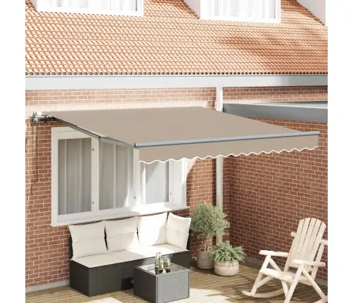 Automātiskais Atsaiņojamais Jumts Bēšā 300X250 Cm Vidaxl