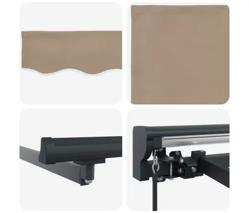 Izvelkams Jumtiņš Bēša 300X250 Cm Poliesters Vidaxl