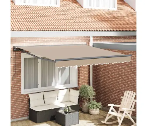 Izvelkams Jumtiņš Bēša 300X250 Cm Poliesters Vidaxl