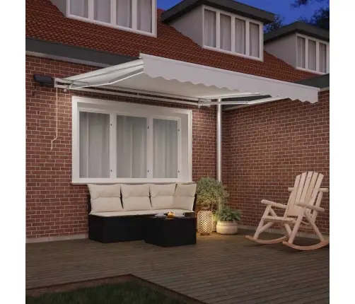 Ištraukiama Markizė Balta 300 X 250 Cm Audinys Ir Plienas