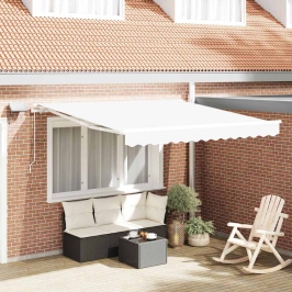 Izvelkams Jumtiņš Ar Balts 300 X 250 Cm Audums Vidaxl