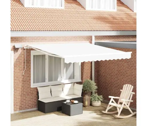 Ištraukiama Markizė Balta 300 X 250 Cm Audinys Ir Plienas