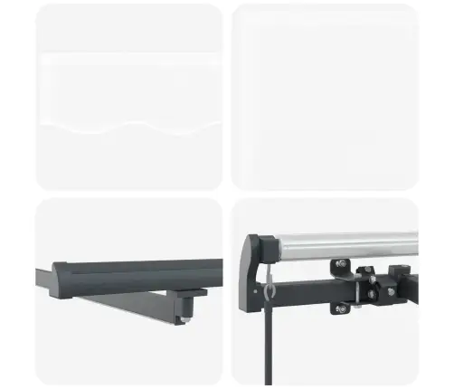Manuāla Iebīdāmā Nojume Ar Led Balta 300X250 Cm Vidaxl
