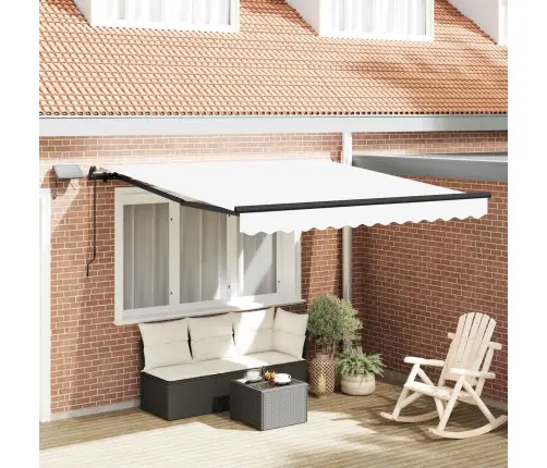 Manuāla Iebīdāmā Nojume Ar Led Balta 300X250 Cm Vidaxl