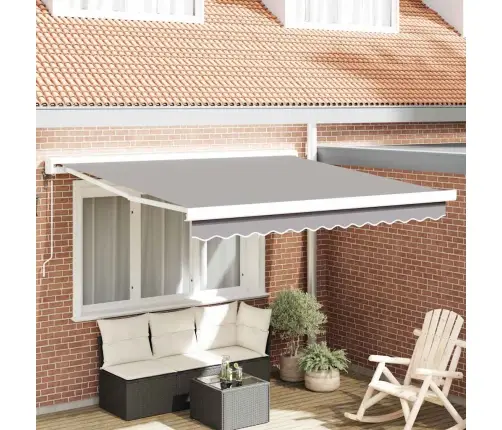 Automātiskā Markīze Gaiši Pelēkā 300 X 250 Cm Vidaxl