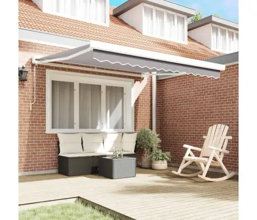 Automātiskā Markīze Gaiši Pelēkā 300 X 250 Cm Vidaxl