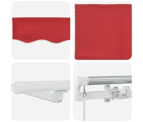 Käigukohandatav Varikatus Punane 300 X 250 Cm Kangas Ja Teras