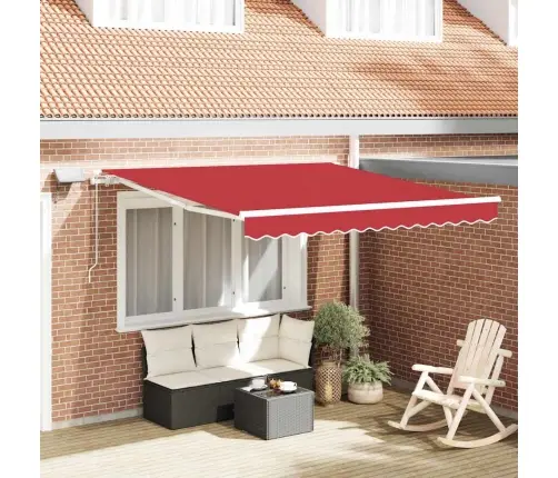 Käigukohandatav Varikatus Punane 300 X 250 Cm Kangas Ja Teras