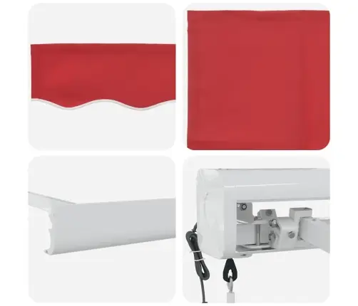 Ištraukiama Markizė Raudona 300 X 250 Cm Audinys Ir Metalas