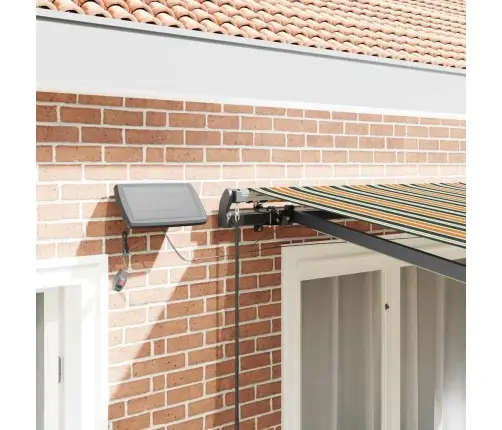 Manuāla Iebīdāma Nojume Ar Led Zaļo Un Dzelteno 300X250 Cm Vidaxl