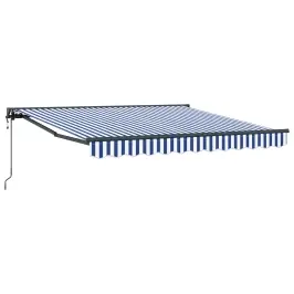 Izvelkams Jumtiņš Zila Un Balta 350 X 250 Cm Vidaxl