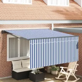 Izvelkams Jumtiņš Zila Un Balta 350 X 250 Cm Vidaxl Izvelkams Jumtiņš Zila Un Balta 350 X 250 Cm Vidaxl