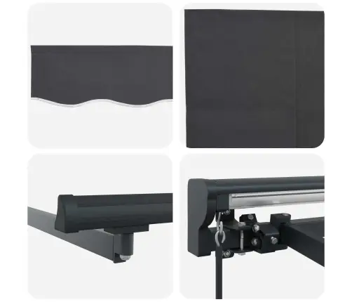 Izvelkams Jumtiņš Oranža Un Balta 350X250 Cm Poliesters Vidaxl