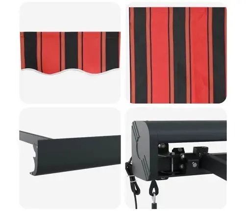 Manuālā Iemīdāmā Nojume Ar Led Sarkanu Un Brūnu 350X250 Cm Vidaxl