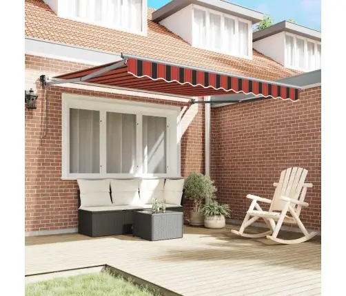 Automātiskā Atgriežamā Žalūzija Oranžā Un Brūnā 350 X 250 Cm Vidaxl