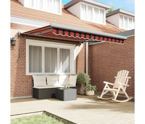 Käigukohandatav Varikatus Punane Ja Must 350 X 250 Cm