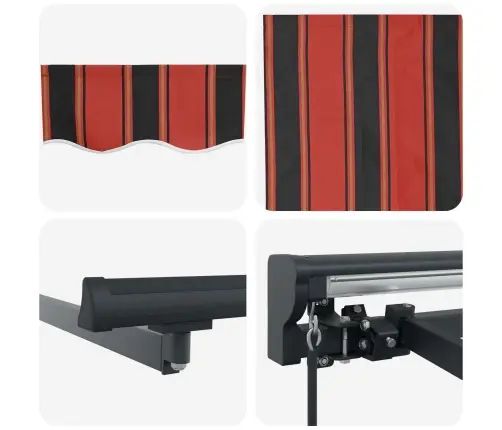 Izvelkams Jumtiņš Oranžs Un Brūns 350X250 Cm Vidaxl