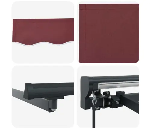 Izvelkams Jumtiņš Burgundijas Sarkanais 350X250 Cm Vidaxl