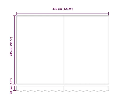 Izvelkams Jumtiņš Burgundijas Sarkanais 350X250 Cm Vidaxl