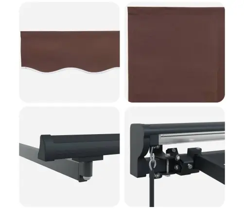 Izvelkams Jumtiņš Brūna 350X250 Cm Audums Vidaxl