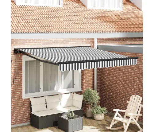 Izvelkams Jumtiņš Antracīts Un Balts 350X250 Cm Vidaxl