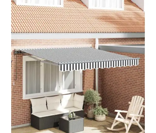 Izvelkams Jumtiņš Antracīts Un Balts 350X250 Cm Vidaxl