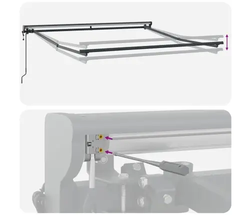 Käigukohandatav Varikatus Anthracite Ja Valge 350X250 Cm Kangas