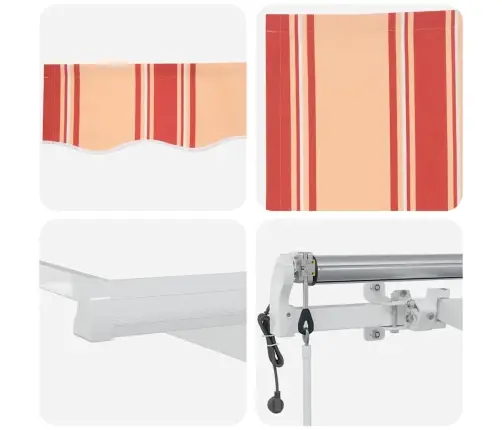 Käigukohandatav Varikatus Kollane Ja Oranž 350 X 250 Cm Kangas