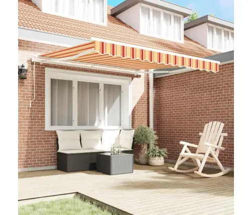 Käigukohandatav Varikatus Kollane Ja Oranž 350 X 250 Cm Kangas