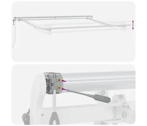 Käigukohandatav Varikatus Kollane Ja Oranž 350 X 250 Cm Kangas