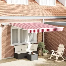 Nolokāms Markīze Sarkana Un Balta 350 X 250 Cm Vidaxl