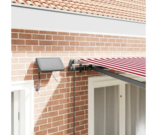 Manuālā Atsitama Nojume Ar Led Sarkano Un Balto Svītru 350X250 Cm Vidaxl