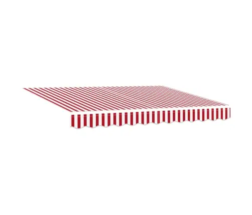 Izvelkams Jumtiņš Sarkans Un Balts 350 X 250 Cm Audums Vidaxl