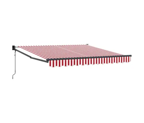 Automātiskā Iebīdāmā Nojume Sarkana Un Baltā Svītra 350X250 Cm Vidaxl