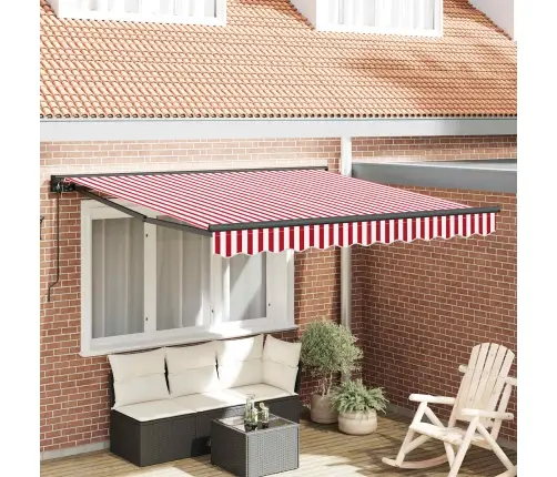 Izvelkams Jumtiņš Sarkans Un Balts Svītrojums 350X250 Cm Vidaxl