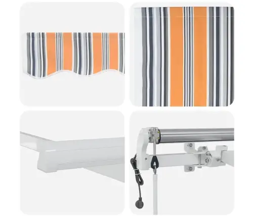 Izvelkama Nojume Oranža / Pelēka / Zila / Balta 350 X 250 Cm Vidaxl