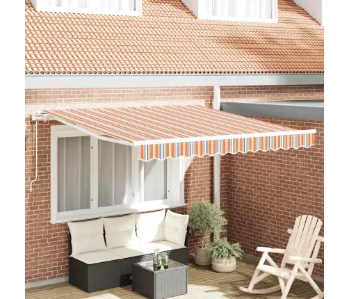 Izvelkama Nojume Oranža / Pelēka / Zila / Balta 350 X 250 Cm Vidaxl