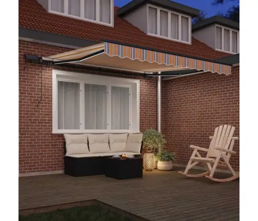 Manuāla Nolokāma Nojume Ar Led Daudzkrāsu Svītru 350X250 Cm Vidaxl