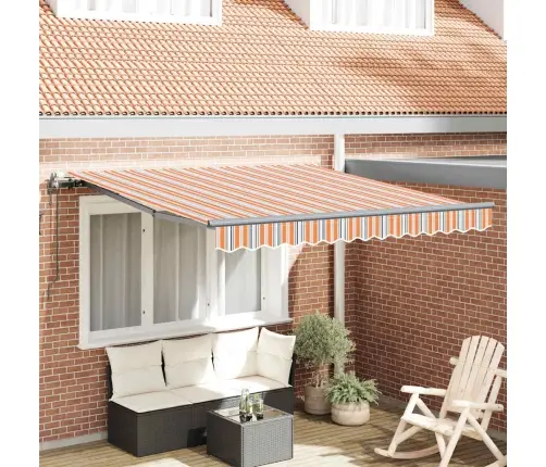 Automātiskā Atsitiena Žalūzija, Daudzkrāsaina Svītrained, 350 X 250 Cm Vidaxl