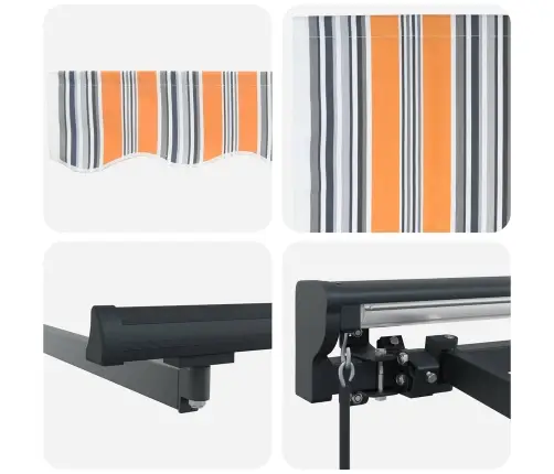 Käigukohandatav Varikatus Sinine Ja Oranž 350 X 250 Cm