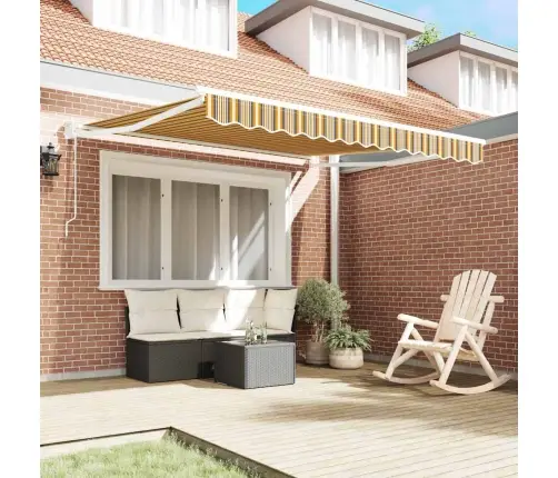 Automātiska Iebīdāmā Nojume Krāsains Svītrains 350X250 Cm Vidaxl