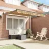 Izvelkams Jumtiņš Dzeltens Un Pelēks Un Balts 350 X 250 Cm Vidaxl