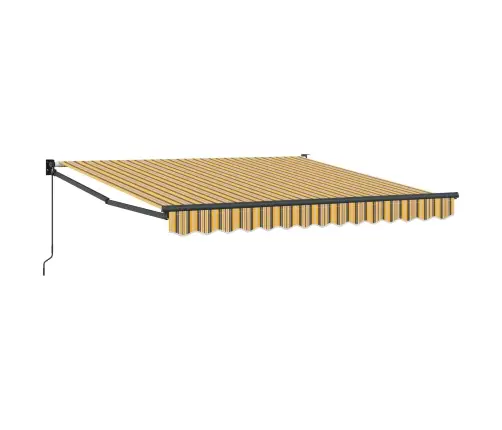 Izvelkams Jumtiņš Dzeltens Un Pelēks Un Balts 350 X 250 Cm Vidaxl