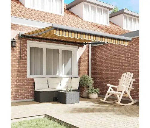 Automātiskā Izvelkamā Nojume Daudzkrāsainā Svītrā 350X250 Cm Vidaxl