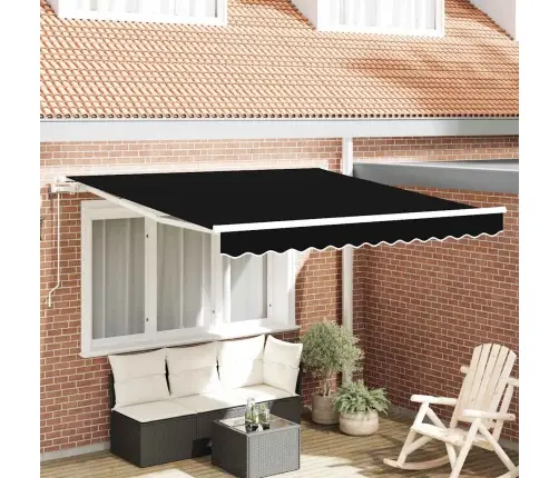 Iebīdāmā Nojume Melna 350 X 250 Cm Melna Vidaxl